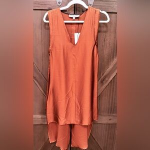 Inclan Studio Elegant High Low Hammered Silk Dress‎ (Rare)